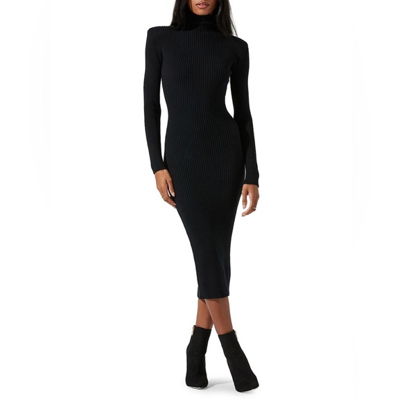 Astr Dresses & Skirts - ASTR the Label Abilene Turtleneck Sweater Dress Black NWT
